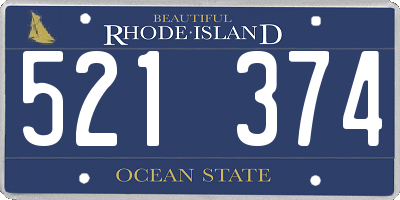 RI license plate 521374