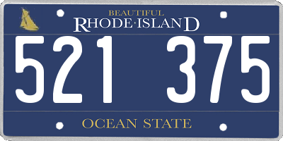 RI license plate 521375