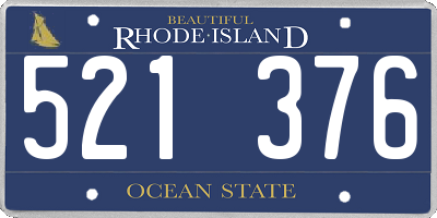 RI license plate 521376
