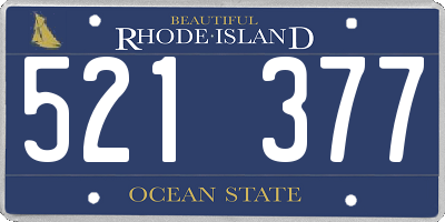 RI license plate 521377