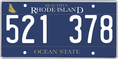 RI license plate 521378