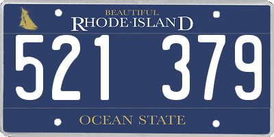 RI license plate 521379