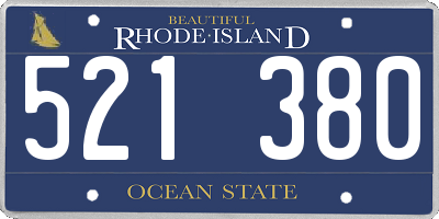 RI license plate 521380