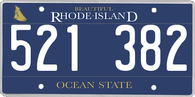 RI license plate 521382