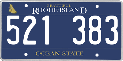 RI license plate 521383