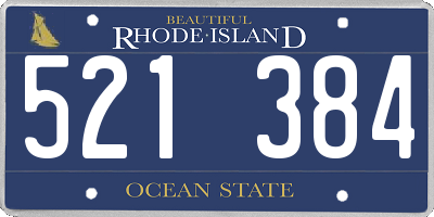 RI license plate 521384