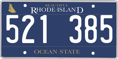 RI license plate 521385