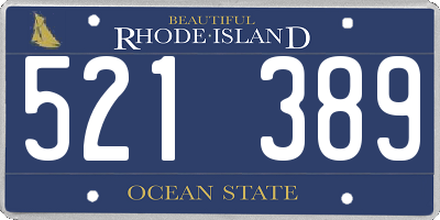 RI license plate 521389