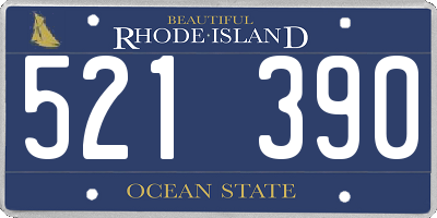 RI license plate 521390