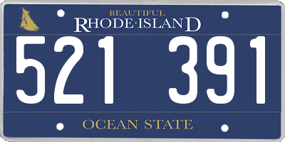 RI license plate 521391