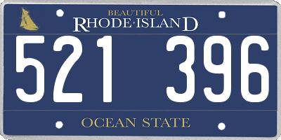 RI license plate 521396