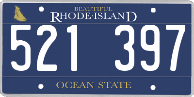 RI license plate 521397
