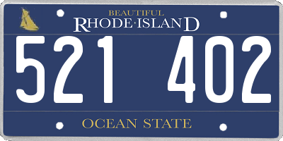 RI license plate 521402