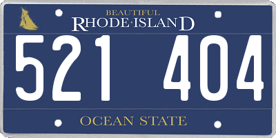 RI license plate 521404