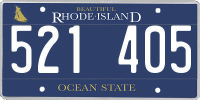 RI license plate 521405