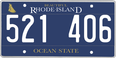 RI license plate 521406