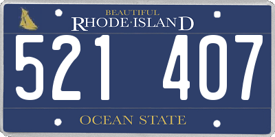 RI license plate 521407