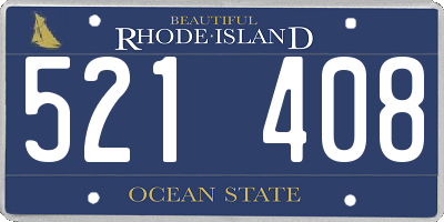RI license plate 521408