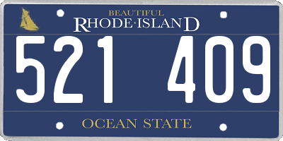 RI license plate 521409