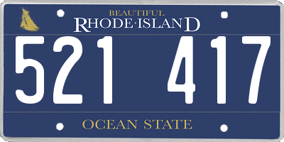 RI license plate 521417