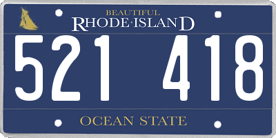 RI license plate 521418