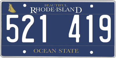 RI license plate 521419