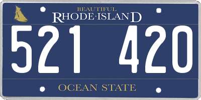 RI license plate 521420