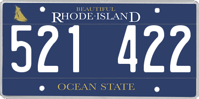 RI license plate 521422