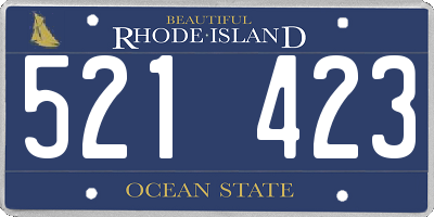 RI license plate 521423