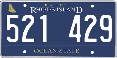 RI license plate 521429