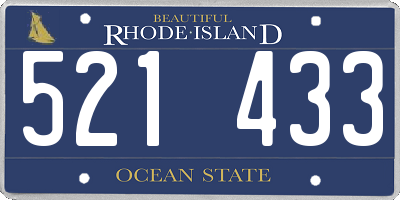RI license plate 521433