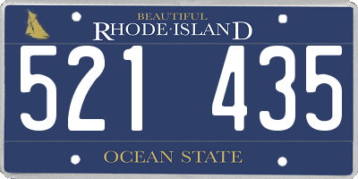 RI license plate 521435