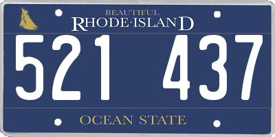 RI license plate 521437