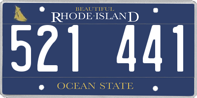 RI license plate 521441