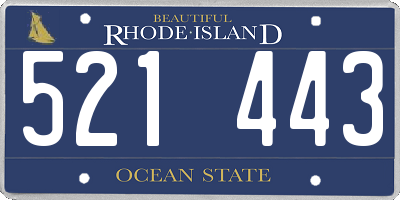 RI license plate 521443