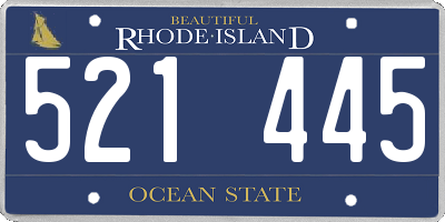 RI license plate 521445