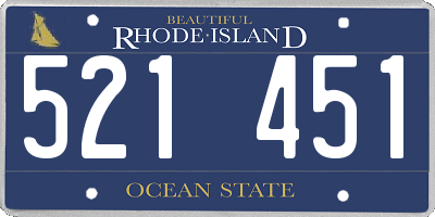 RI license plate 521451