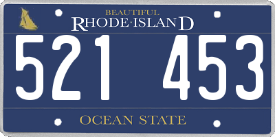 RI license plate 521453