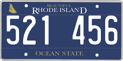 RI license plate 521456