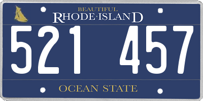 RI license plate 521457