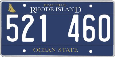 RI license plate 521460