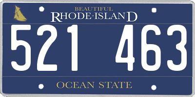 RI license plate 521463