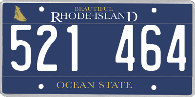 RI license plate 521464