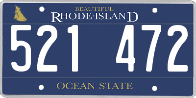 RI license plate 521472