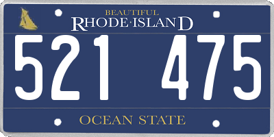 RI license plate 521475