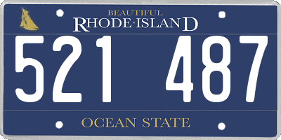 RI license plate 521487