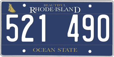 RI license plate 521490
