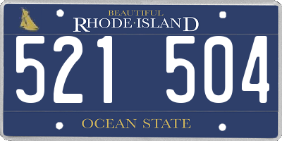 RI license plate 521504