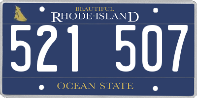 RI license plate 521507
