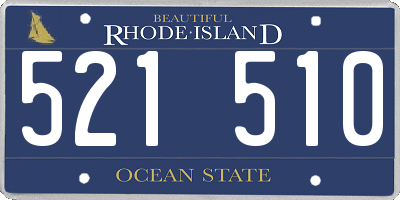 RI license plate 521510